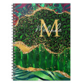 Carnet Agate Poster de animal Safari vert (Devant)