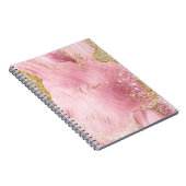 Carnet Agate rose fille personnalisée avec Parties scinti (Côté Droit)