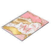 Carnet Agate sequins or et rose (Côté gauche)