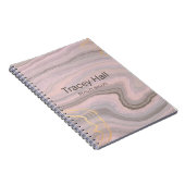 Carnet Agate terreuse rose violet (Côté Droit)