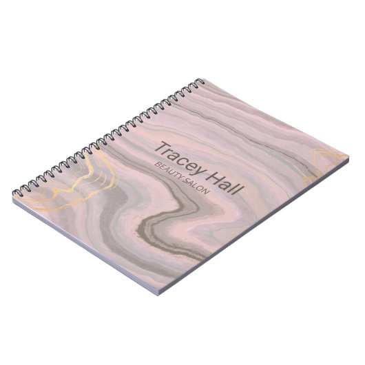 Carnet Agate terreuse rose violet (Côté gauche)