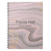 Carnet Agate terreuse rose violet (Devant)