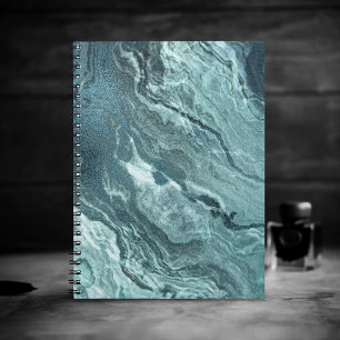 Carnet Agate Turquoise cristallisée   Pierre marbrée noir
