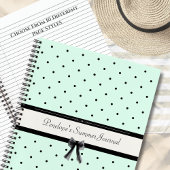 Carnet Agenda Monogramme à Points noirs sur Fond Vert Men