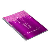 Carnet Agenda rose pailleté violet monogramme fille 2021 (Côté Droit)