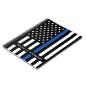 Carnet Agent de police Nom personnalisé Ligne bleue mince (Côté gauche)