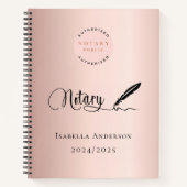 Carnet Agent de signature de prêt notaire or rose (Devant)