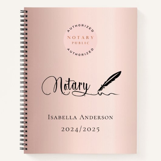 Carnet Agent de signature de prêt notaire or rose (Devant)