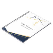 Carnet Agent immobilier Luxe Or Navy Moderne (Côté gauche)