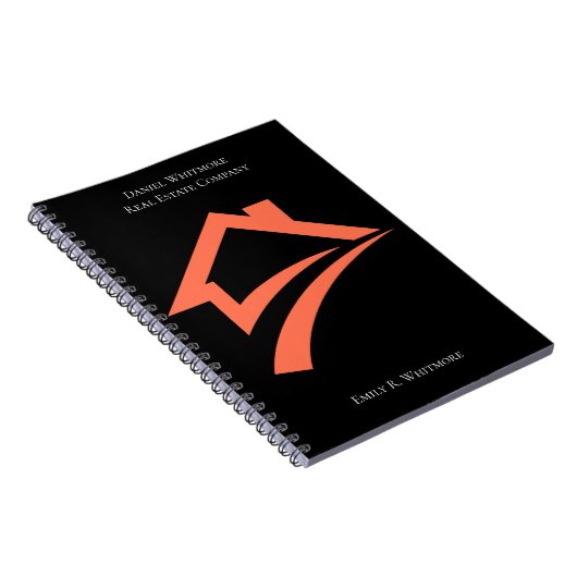 Carnet Agent immobilier noir élégant et unique (Côté Droit)