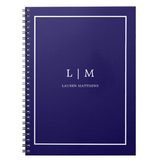 Carnet agent immobilier simple bleu minimaliste (Devant)