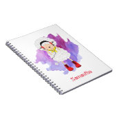 Carnet Agneau à Hipster de fille Monogrammé (Côté Droit)