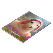 Carnet Agneau pâque mignon avec fleurs - (Côté gauche)