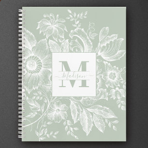 Carnet Agritourisme Peony Monogram Marine Français Light