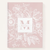 Carnet Agritourisme Peony Monogram Marine Français Rose c (Devant)