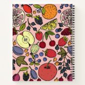 Carnet Agrumes et fruits modernes Aquarelle Bourgogne ros (Dos)