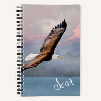 Carnet Aigle de chauve qui s'envole au-dessus des montagn