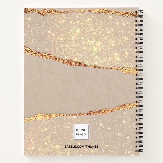 Carnet Aigle en marbre beige or note monogramme (Dos)