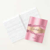 Carnet Aigle en métal rose pâle nom en marbre (Intérieur)