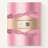 Carnet Aigle en métal rose pâle nom en marbre (Dos)