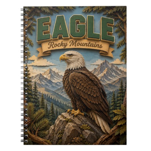 Carnet Aigle Montagnes Rocheuses POPCUT (Devant)