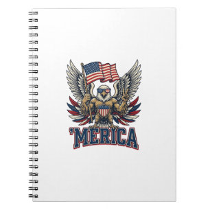 Carnet Aigle Patriotique Merica Vintage Vector Design de