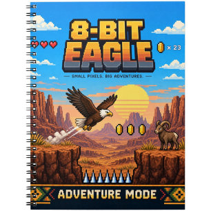 Carnet Aigle, Pixel Art Rétro 8 Bits