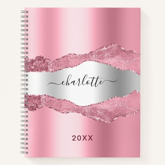 Carnet Aigle rose pâle nom de marbre (Devant)