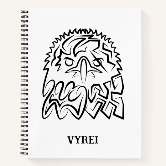 Carnet Aigle tribale noire et blanche (Devant)