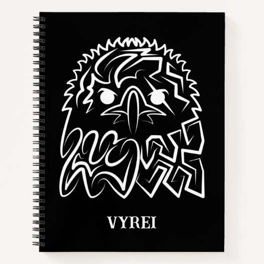 Carnet Aigle tribale noire et blanche (Devant)