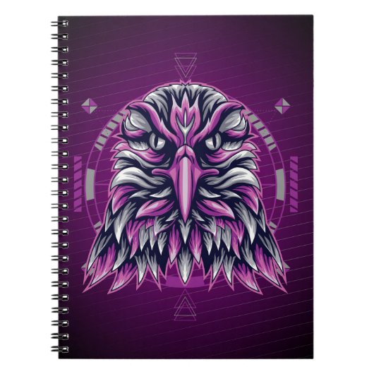 Carnet Aigle violet géométrique (Devant)