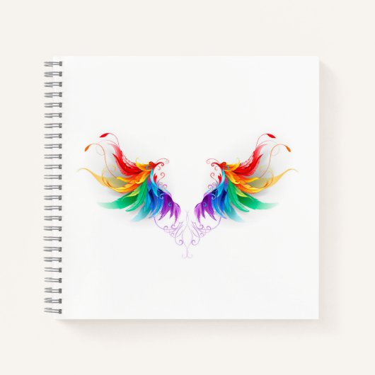 Carnet Ailes fluffy arc-en-ciel (Devant)