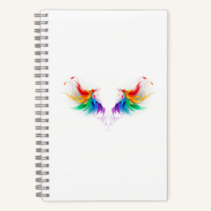 Carnet Ailes fluffy arc-en-ciel