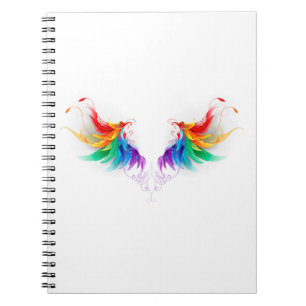 Carnet Ailes fluffy arc-en-ciel