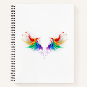 Carnet Ailes fluffy arc-en-ciel