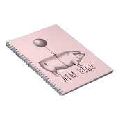 Carnet Aim High Cute Pig and Balloon Inspirational (Côté Droit)