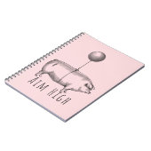 Carnet Aim High Cute Pig and Balloon Inspirational (Côté gauche)