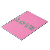 Carnet Aimer Parties scintillant argent rose (Côté gauche)