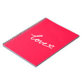 Carnet Aimer texte blanc sur rose (Côté gauche)