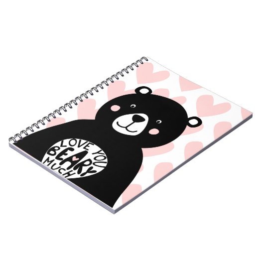 Carnet Aimez-vous Beary Beaucoup mignon ours Girly Rose C (Côté gauche)