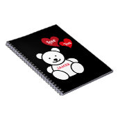 Carnet Aimez-vous Ours et Coeurs Teddy, Personnalisé (Côté Droit)