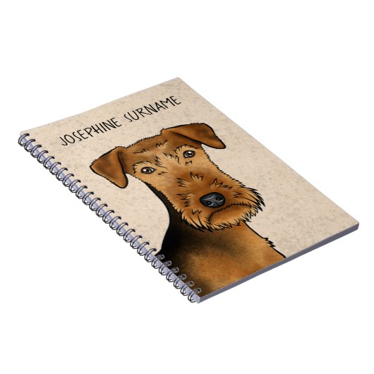 Carnet Airedale Terrier Bingley Tête De Chien Terrier Et (Côté Droit)