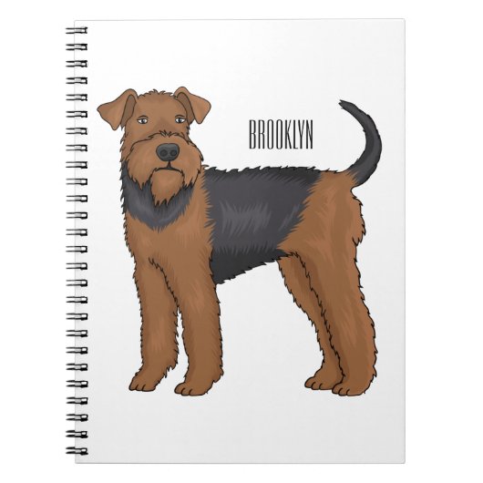 Carnet Airedale terrier dog cartoon (Devant)