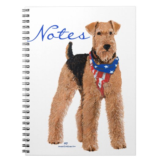 Carnet Airedale Terrier Patriotique (Devant)