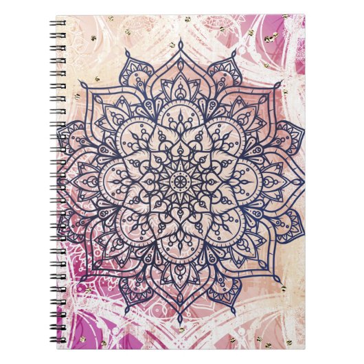 Carnet Airy Mandala Happy Pink Purple Yellow (Devant)