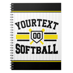 Carnet AJOUT PERSONNALISÉ NOM Softball Player Varsity Tea