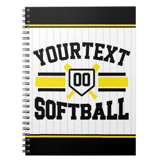 Carnet AJOUT PERSONNALISÉ NOM Softball Player Varsity Tea (Devant)
