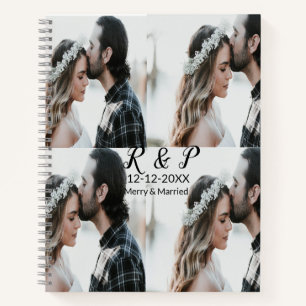 Carnet Ajouter couple photo merisier marié ajouter date a