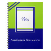 Carnet Ajouter des bandes de nom bleu et vert (Devant)