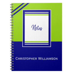 Carnet Ajouter des bandes de nom bleu et vert